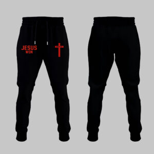 Limited Edition JESUS WON Black Joggers 2024