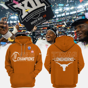 _.Texas Longhorns 2023 Big 12 Football Conference Champions Hoodie