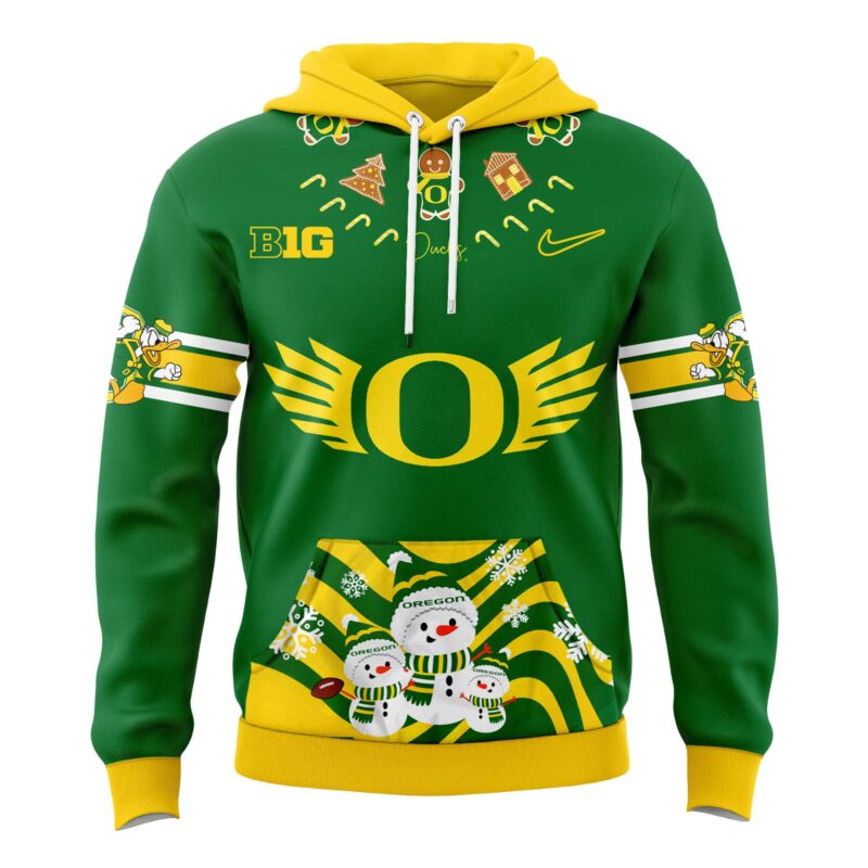 Oregon Ducks Merry Christmas 2024 Hoodie - Image 2