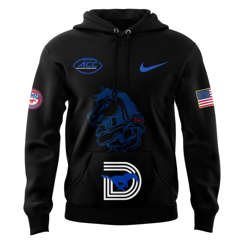 SMU Football "Dark Mode" Pullover Hoodie 2024 - Image 2
