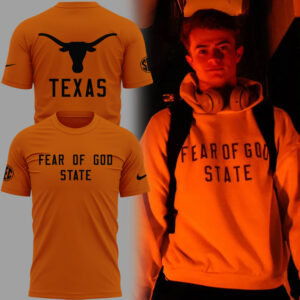 Limited Edition Texas Longhorns Fear Of God State Orange Tshirt