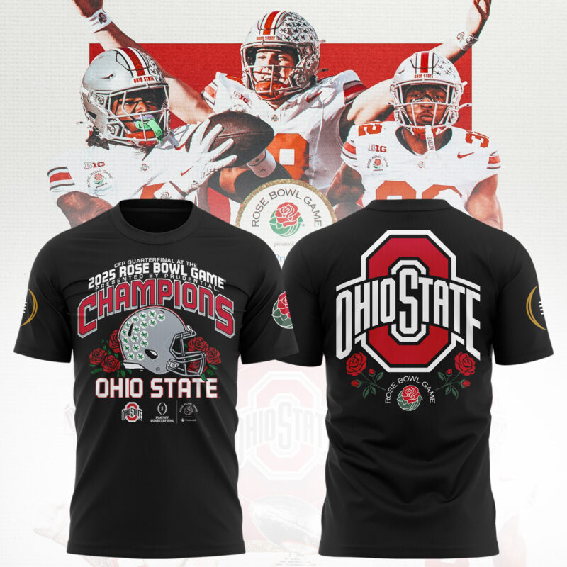 Ohio State Buckeyes College Football Playoff 2025 Rose Bowl Champions Victory Ahead TShirt