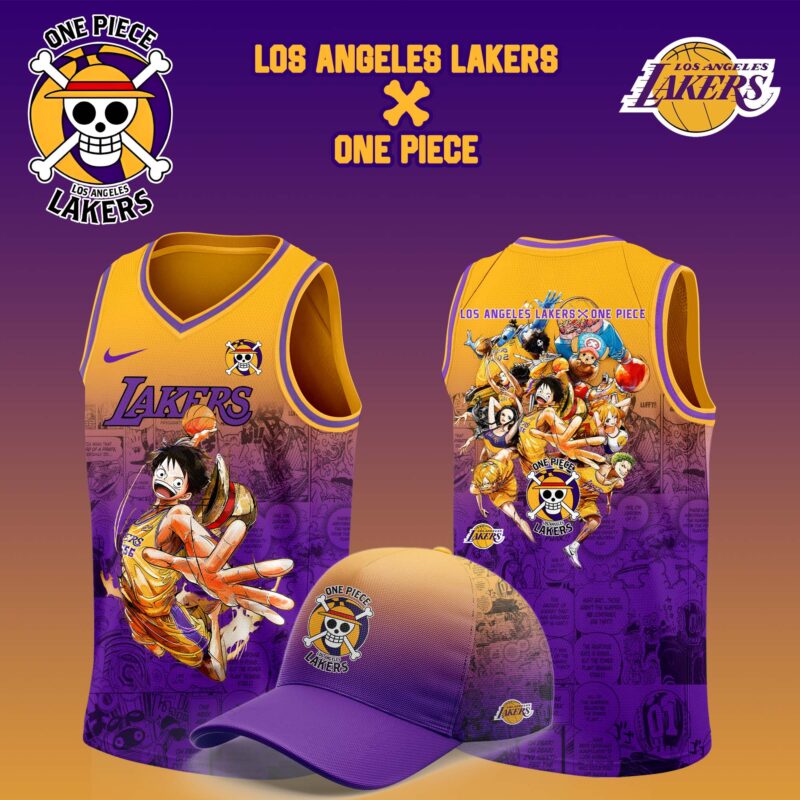 Los Angeles Lakers x Monkey D. Luffy One Piece the Straw Hat Pirates Jersey - Image 2
