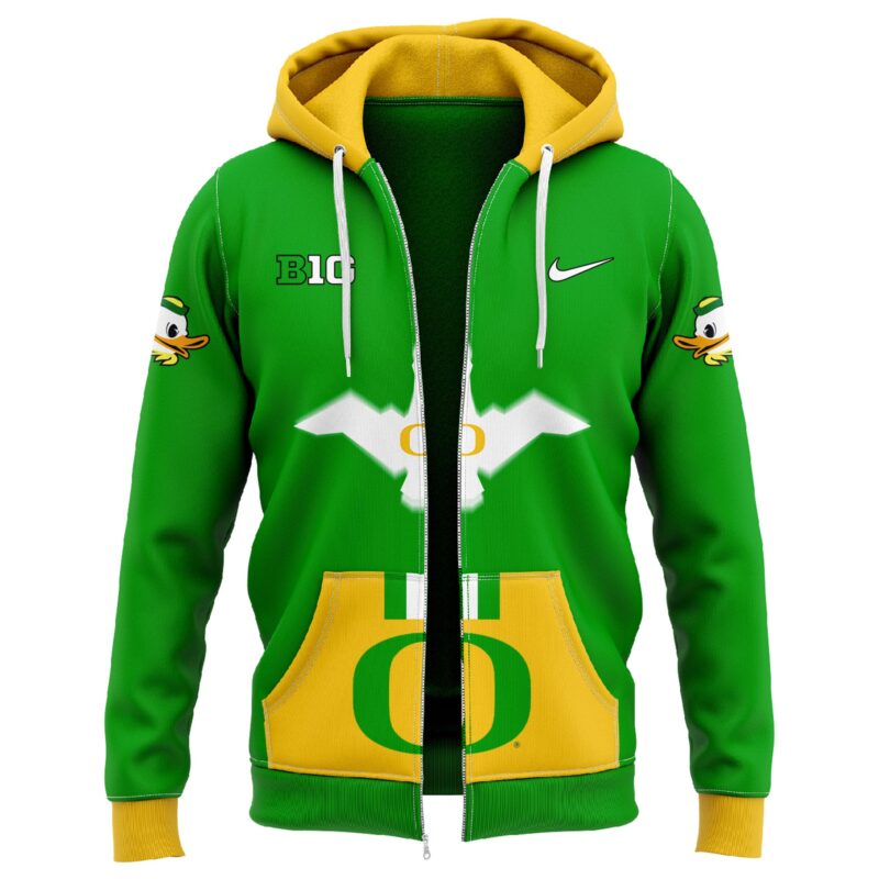 Oregon Ducks "Gang Green" Zip Hoodie 2024 - Image 2