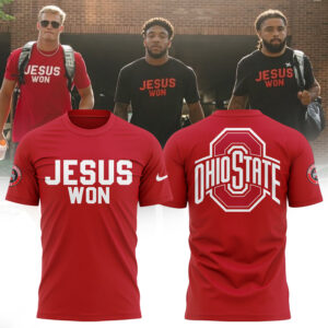 Special New Ohio State Football JESUS WON Red Tshirt