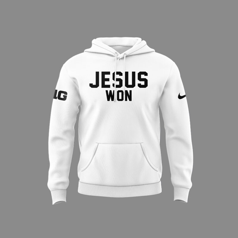 Limited Edition JESUS WON White Hoodie 2024 - Image 2