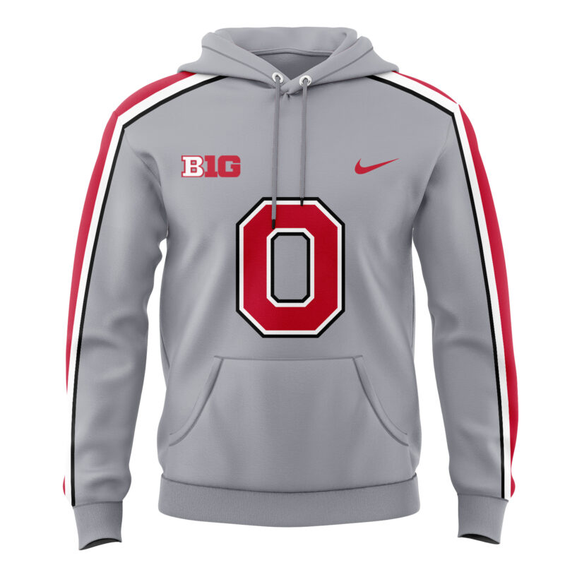 Men’s Ohio State Buckeyes Nike Gray Game Hoodie - Image 2