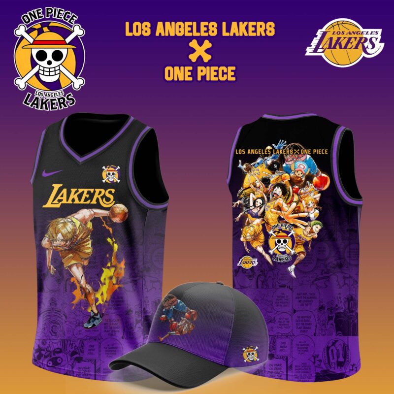 Los Angeles Lakers x SANJI One Piece the Straw Hat Pirates Hoodie - Image 2