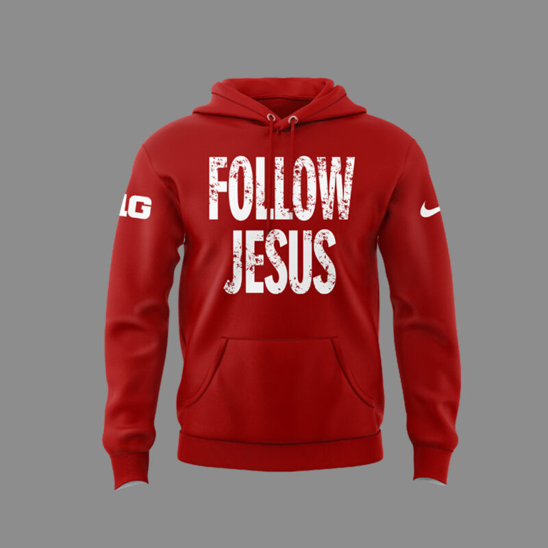 Limited Edition FOLLOW JESUS Red Hoodie 2024 - Image 2