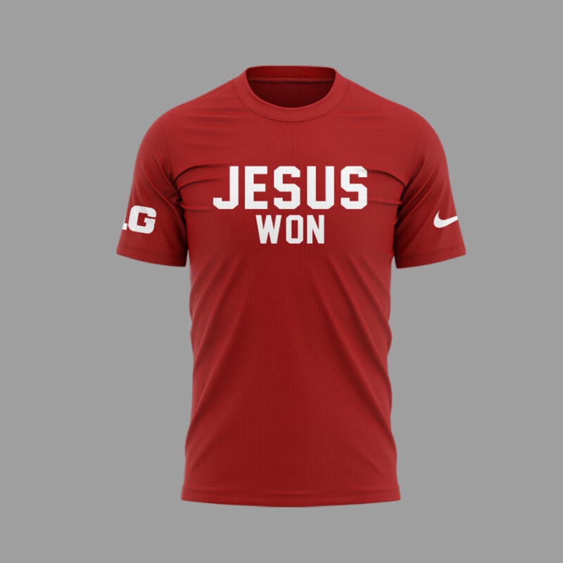 Limited Edition JESUS WON Red TShirt 2024 - Image 3