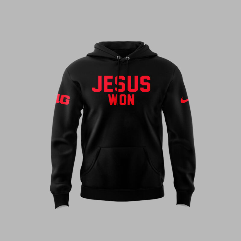 Limited Edition JESUS WON Black Hoodie 2024 - Image 2