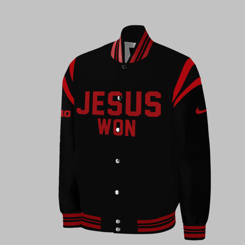 Limited Edition JESUS WON Black Bomber Jacket 2024 - Image 2