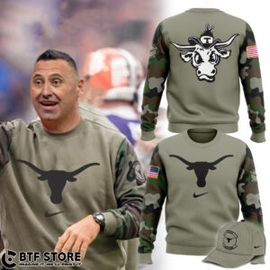 _  Coach Steve Sarkisian – Texas Longhorns SweatShirt + Jogger + Cap + Hoodie