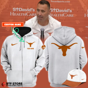 .Texas Longhorns Zip-Hoodie (White)