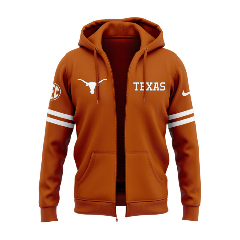 Texas Football  Limited Edition Zip Hoodie Custom Number and Custom Name - Image 2
