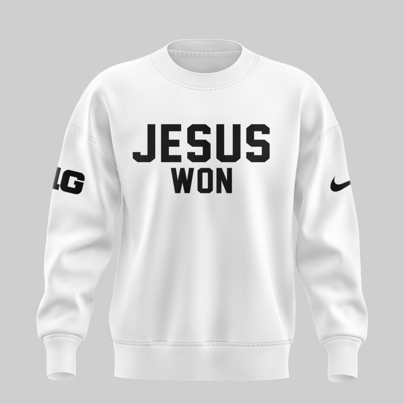 Limited Edition JESUS WON White SweatShirt 2024 - Image 2
