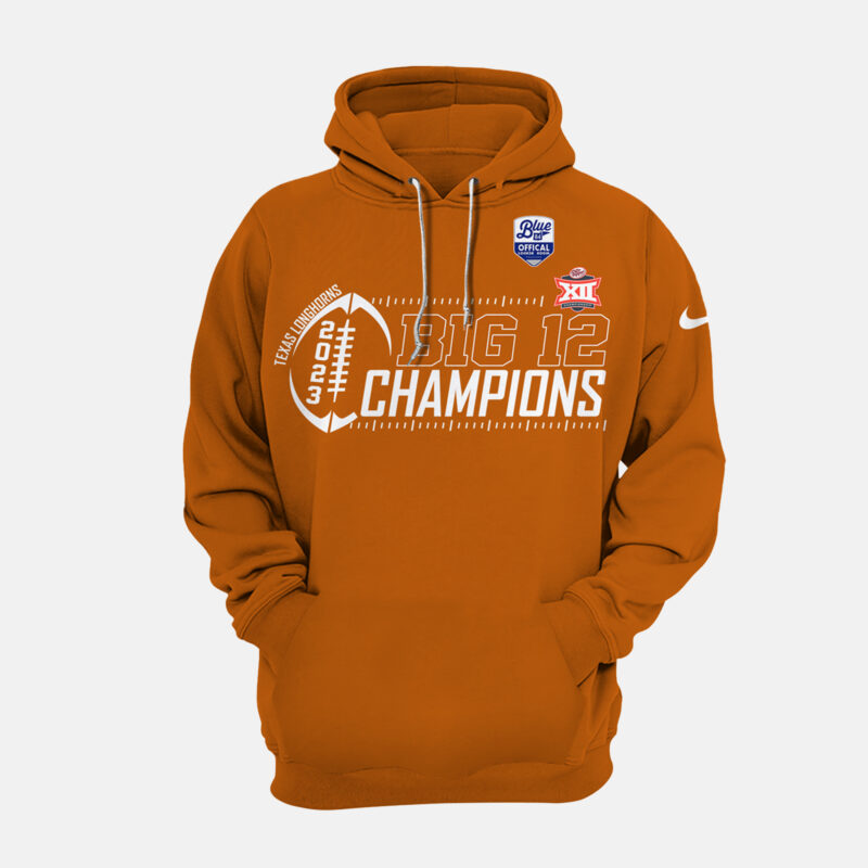 _.Texas Longhorns 2023 Big 12 Football Conference Champions Hoodie - Image 2