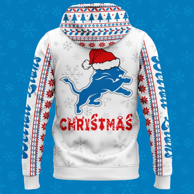 Detroit Lions Christmas 2024 Hoodie x Bobble Hat - Image 3