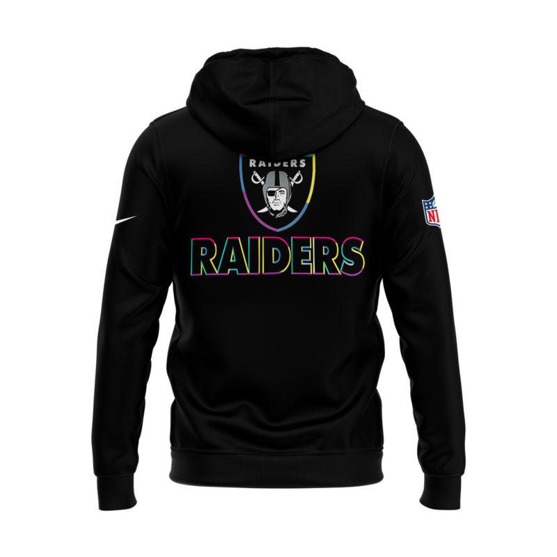 Men’s Fanatics Black Las Vegas Raiders 2024 Crucial Catch Pullover Hoodie - Image 3