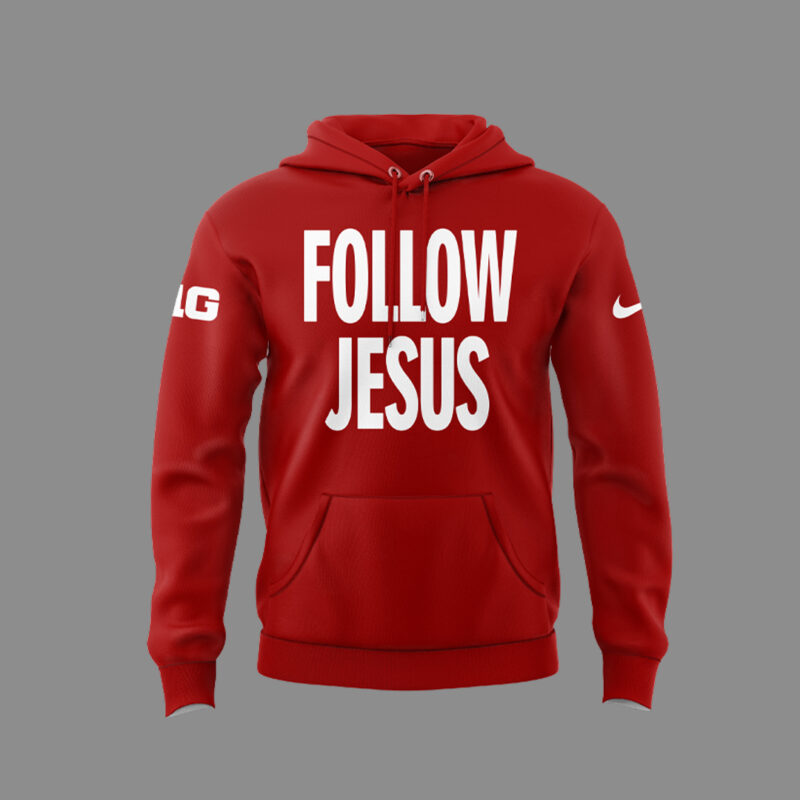 Limited Edition FOLLOW JESUS Red Hoodie 2024 - Image 2