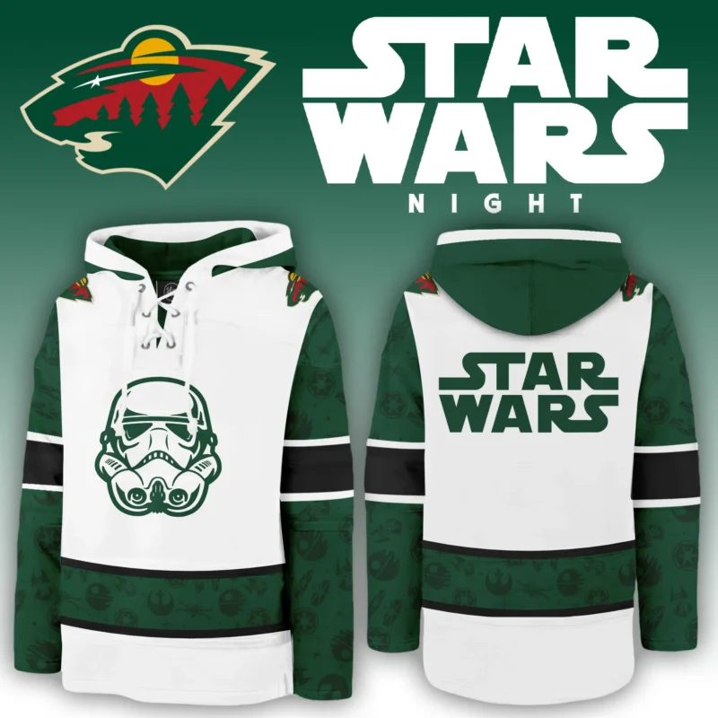 2024 Minnesota Wild x Star Wars Night Lace Up Hoodie