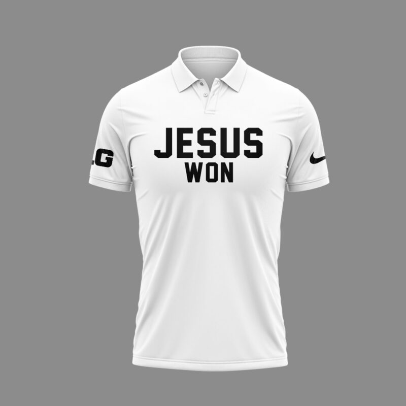 Limited Edition JESUS WON White Polo 2024 - Image 2