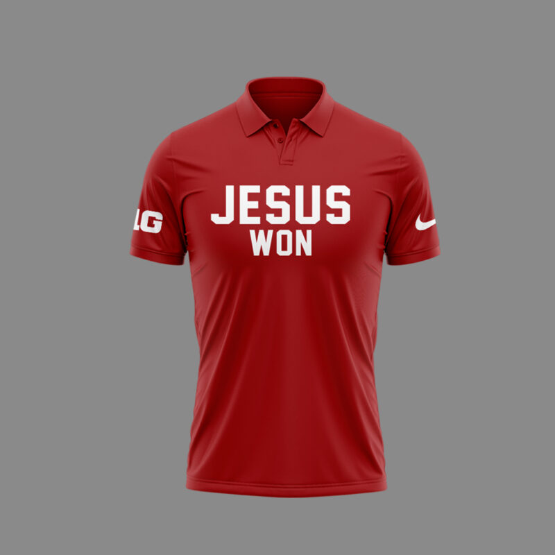 Limited Edition JESUS WON Red Polo 2024 - Image 2