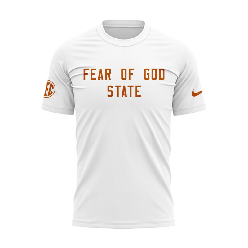 Limited Edition Texas Longhorns Fear Of God State Tshirt - Image 2