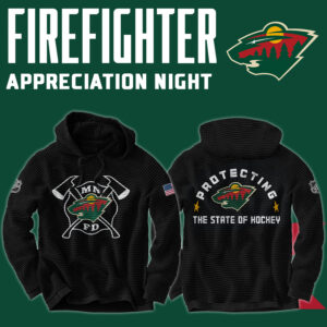 Minnesota Wild x 2024 Firefighter Appreciation Night Premium Limited Waffle Hoodie