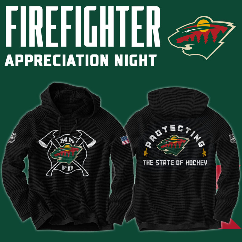Minnesota Wild x 2024 Firefighter Appreciation Night Premium Limited Waffle Hoodie