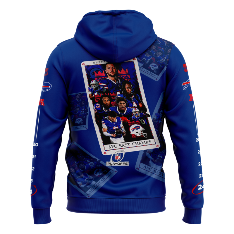 Buffalo Bills Nike 2024 AFC East Division Champions Premium Limited Pullover Hoodie V6 - Image 3