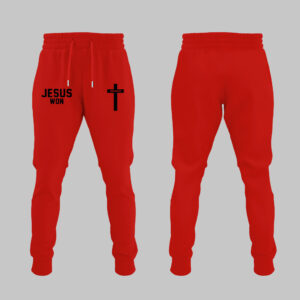 Limited Edition JESUS WON Red Joggers 2024