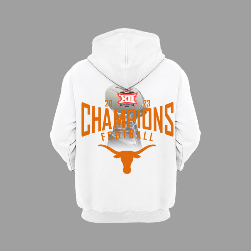 TEXAS LONGHORNS Big 12 Championship White Football Hoodie - Image 2