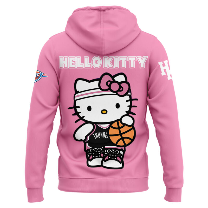 Limited Edition Oklahoma City Thunder x Hello Kitty Pink Hoodie 2024 - Image 3