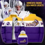 Minnesota Vikings 2024 Premium Limited 3D Bomber Down Jacket & Bobble Hat