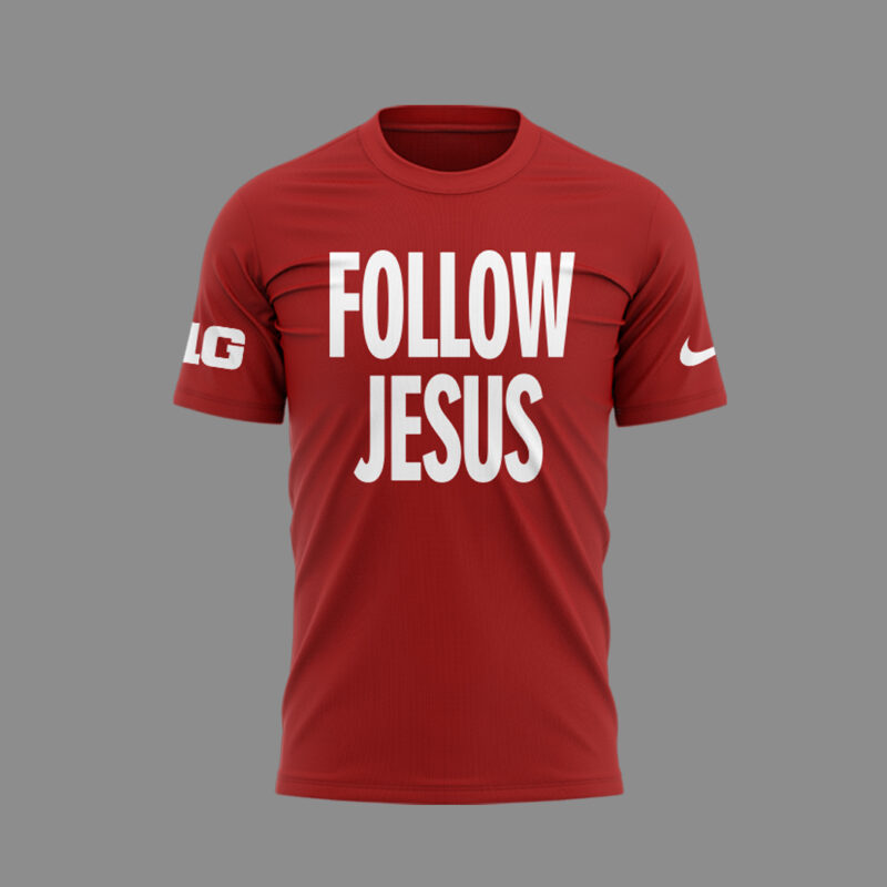 Limited Edition FOLLOW JESUS Red TShirt 2024 - Image 2