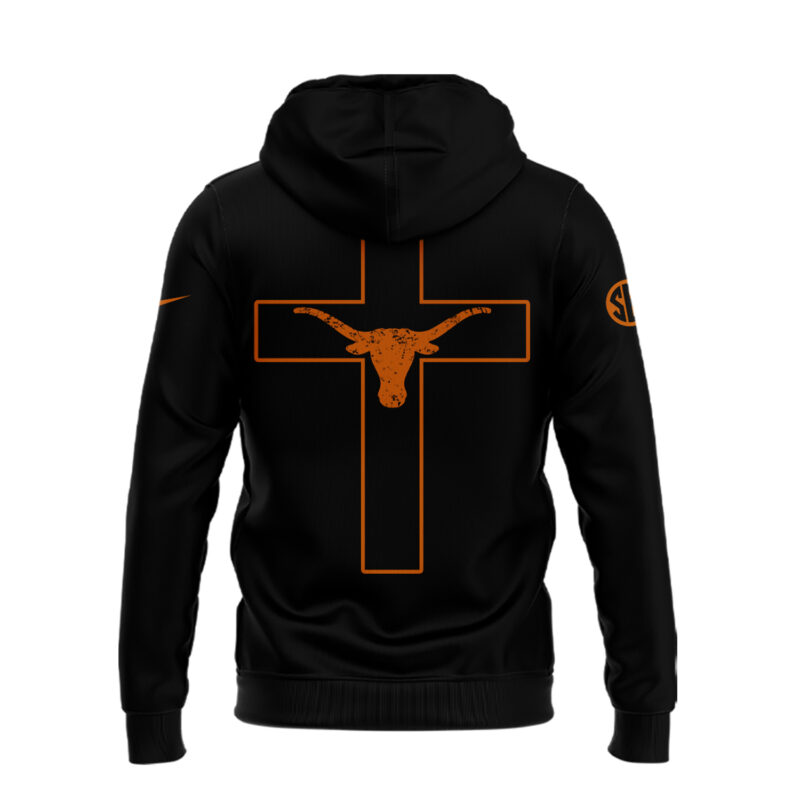 Limited Edition Texas Longhorns FOLLOW JESUS Black Hoodie - Image 3