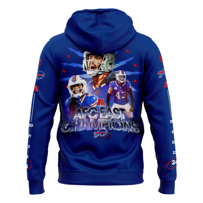Buffalo Bills Nike 2024 AFC East Division Champions Premium Limited Pullover Hoodie V4 - Image 3