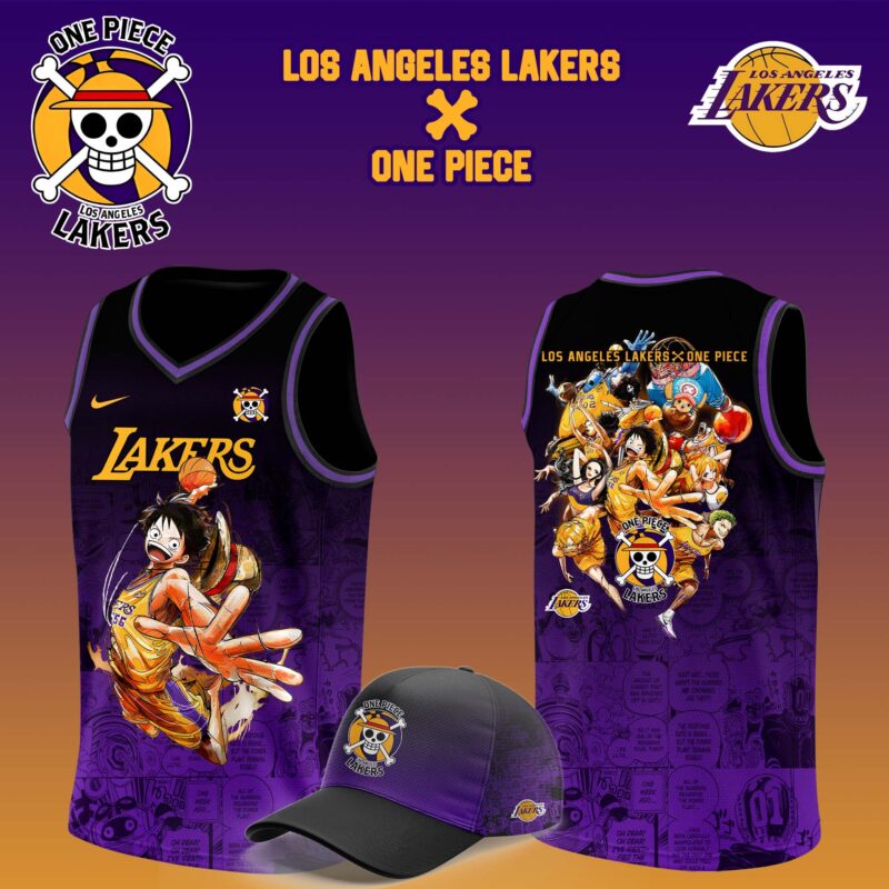 Los Angeles Lakers x Monkey D. Luffy One Piece the Straw Hat Pirates Jersey