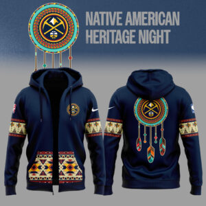 Limited Edition Native American Heritage Night Denver Nuggets Zip Hoodie