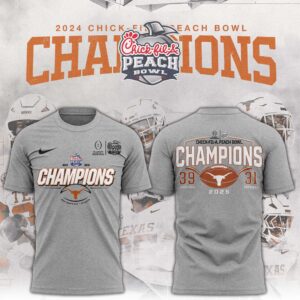 Texas Longhorns College Football Playoff 2025 Peach Bowl Champions Tshirt