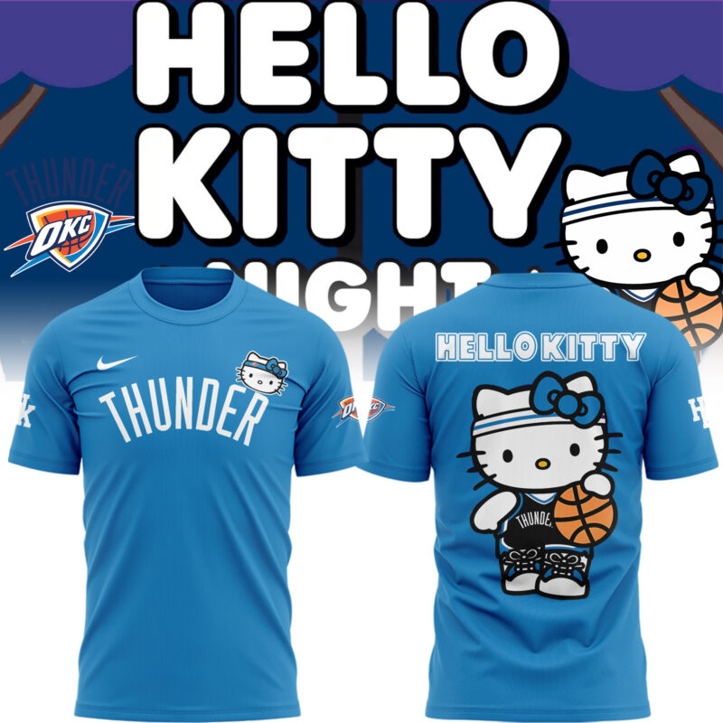 Special New Oklahoma City Thunder x Hello Kitty Tshirt 2024