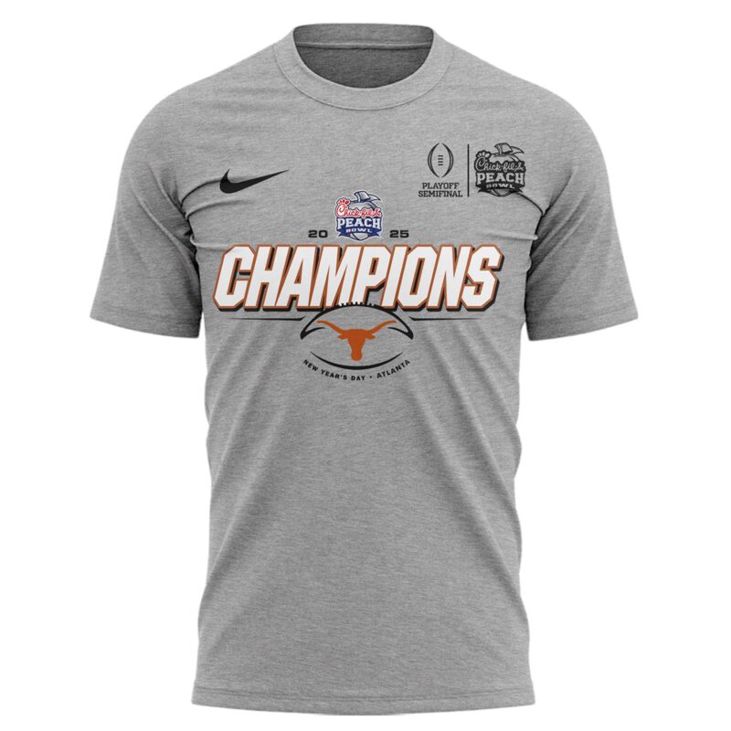 Texas Longhorns College Football Playoff 2025 Peach Bowl Champions Tshirt - Image 2