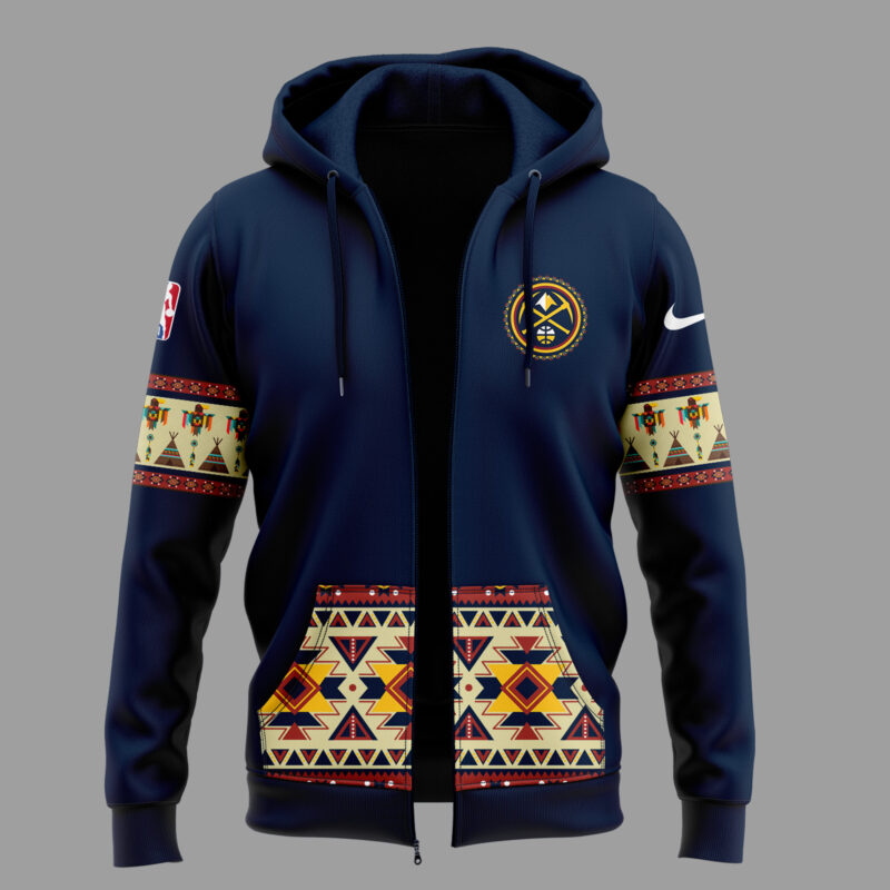 Limited Edition Native American Heritage Night Denver Nuggets Zip Hoodie - Image 2