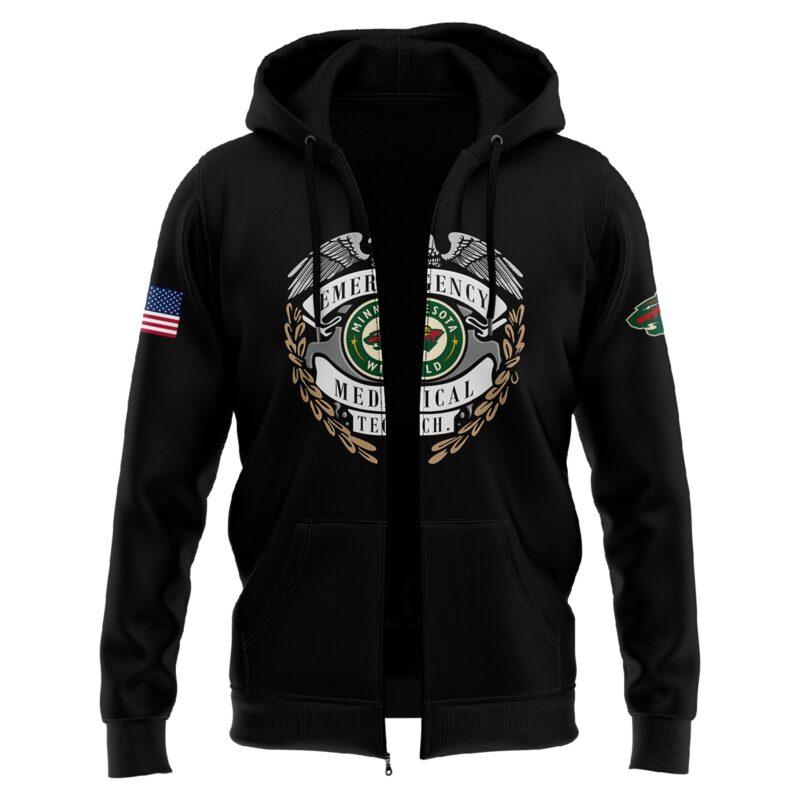 Minnesota Wild 2024 Emergency Medical Technician Zip Hoodie - Image 2