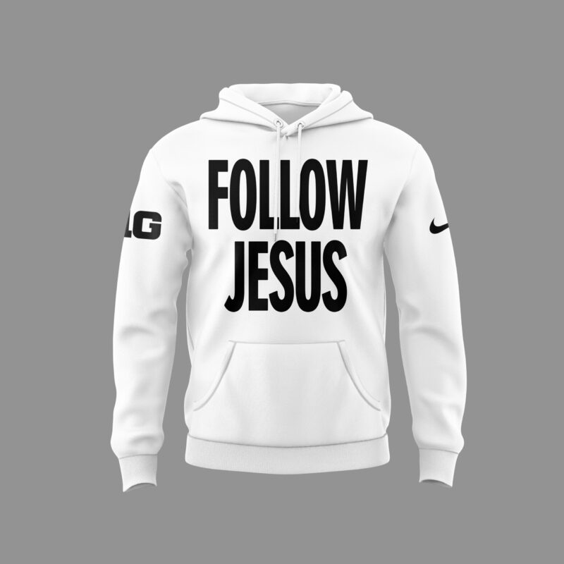 Limited Edition FOLLOW JESUS White Hoodie 2024 - Image 2