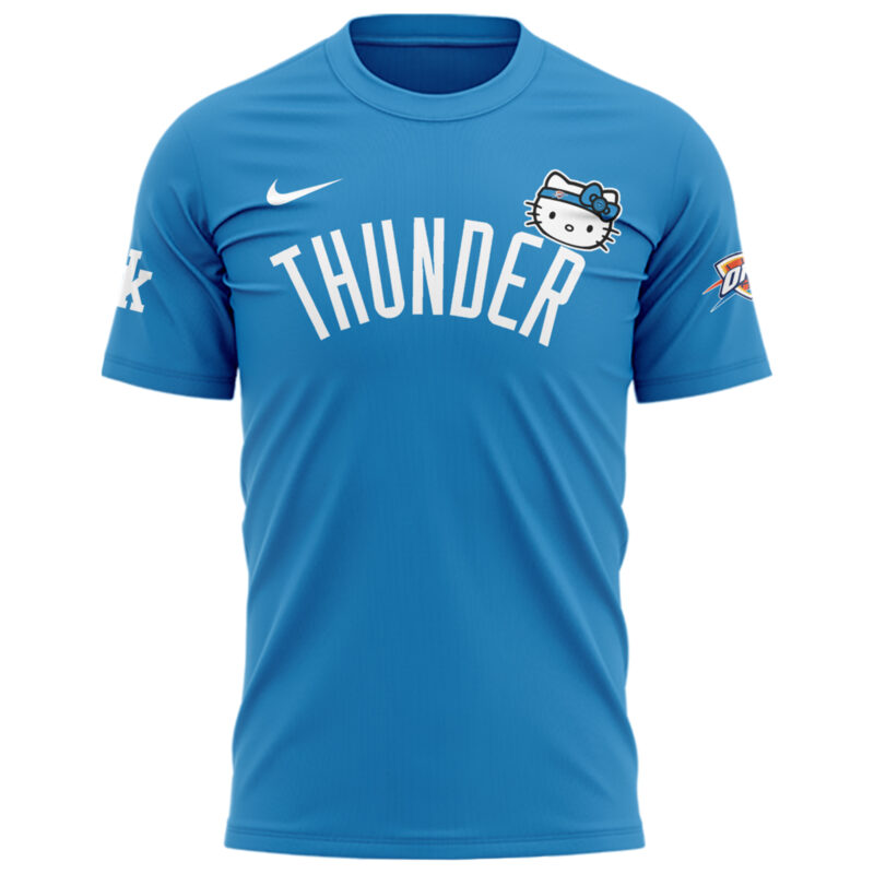 Special New Oklahoma City Thunder x Hello Kitty Tshirt 2024 - Image 2