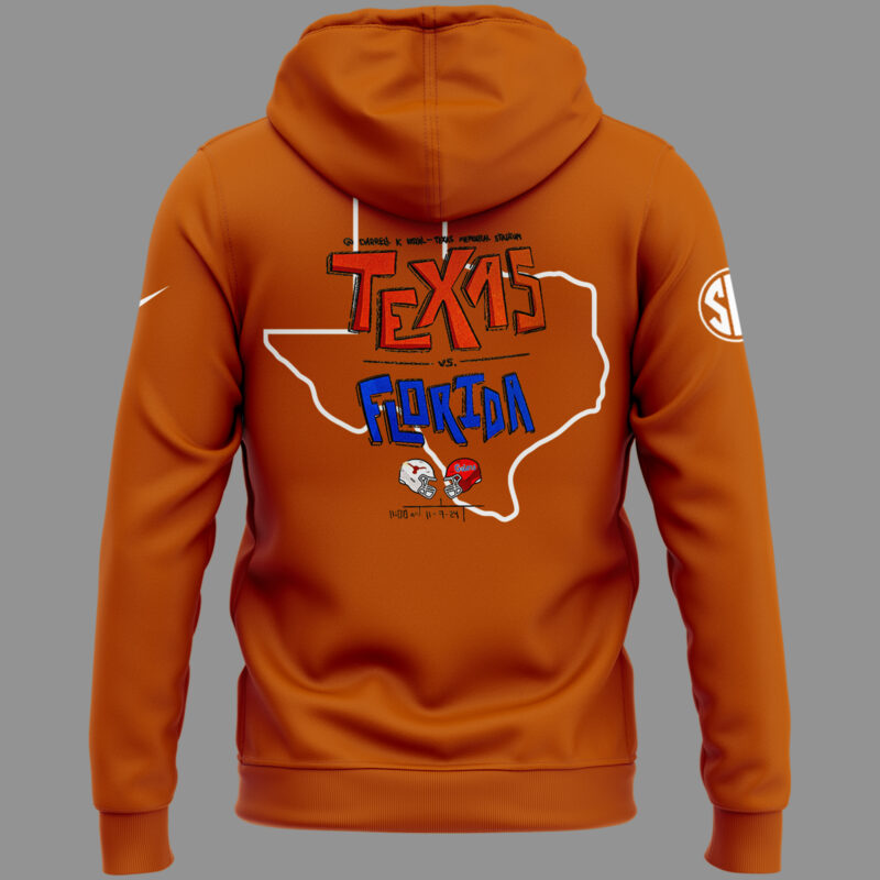 Limited Edition Texas Longhorns x Florida Gators Orange Hoodie 2024 - Image 3