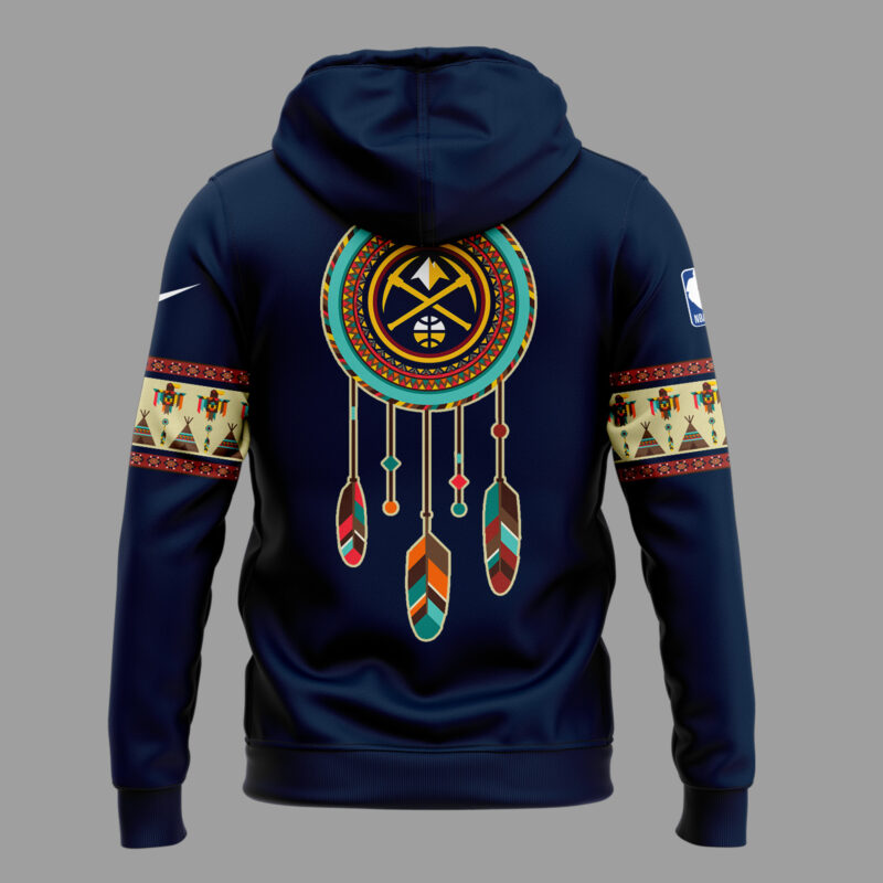Limited Edition Native American Heritage Night Denver Nuggets Zip Hoodie - Image 3
