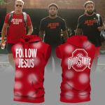 Limited Edition FOLLOW JESUS Red Sleeveless Hoodie+Joggers+Cap